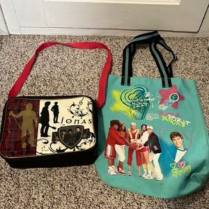 Y2K bundle - Jonas Brothers lunch bag & High School Musical tote